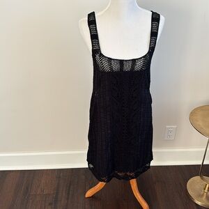 Calypso St. Barts Black crochet dress Med. NWT